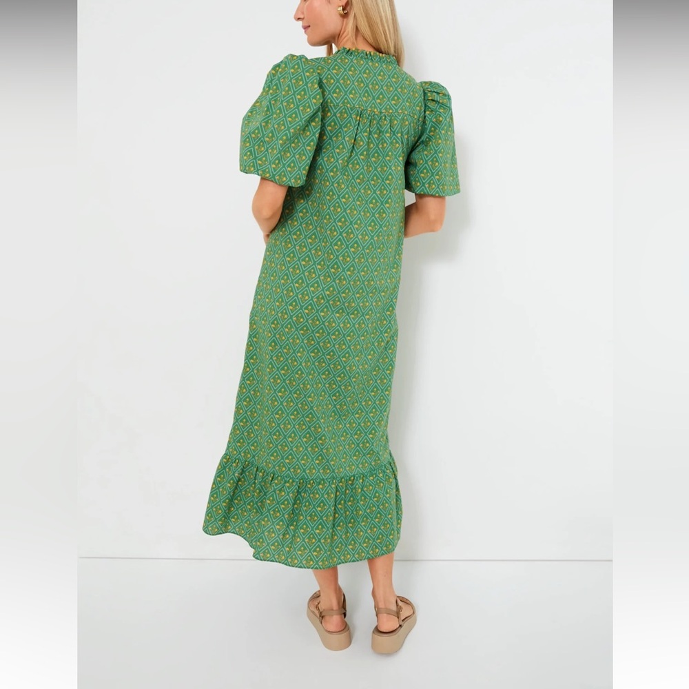 Tuckernuck Green Patterned Midi Dress - Picture 4 of 9